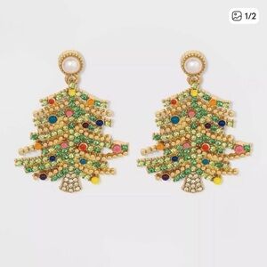 BaubleBar Sugarfix Multicolor Christmas Tree Earrings